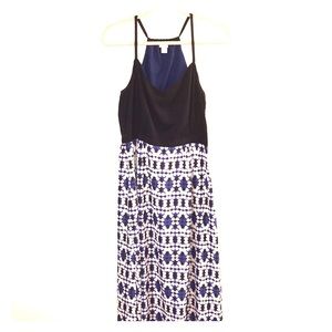 J Crew Navy Print Maxi Dress, sz 8